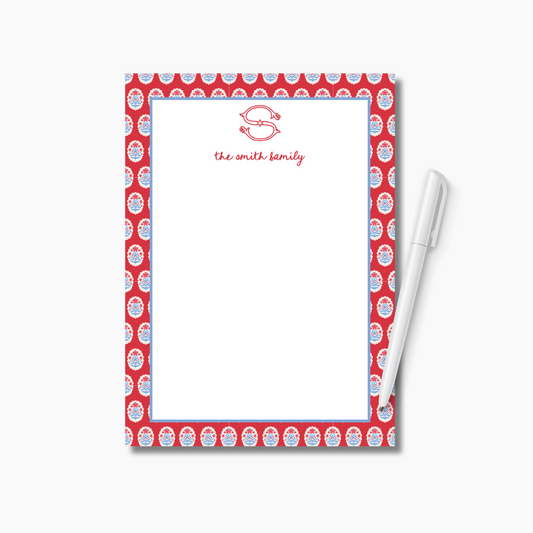 CUSTOMIZED Blue & Red Tile Notepad 5x7