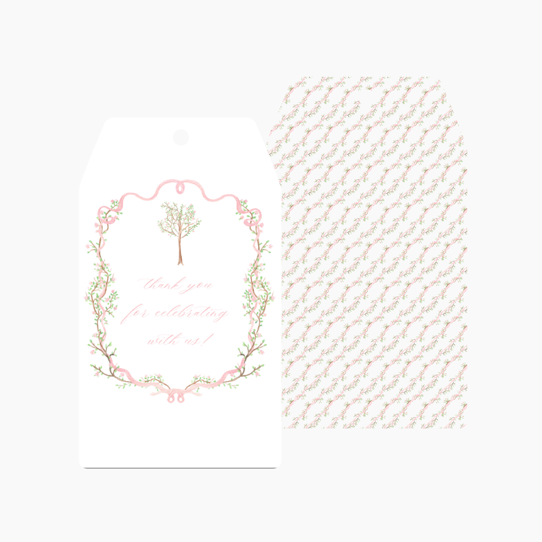 Chinoiserie Shower Thank you Tags (set of 25)