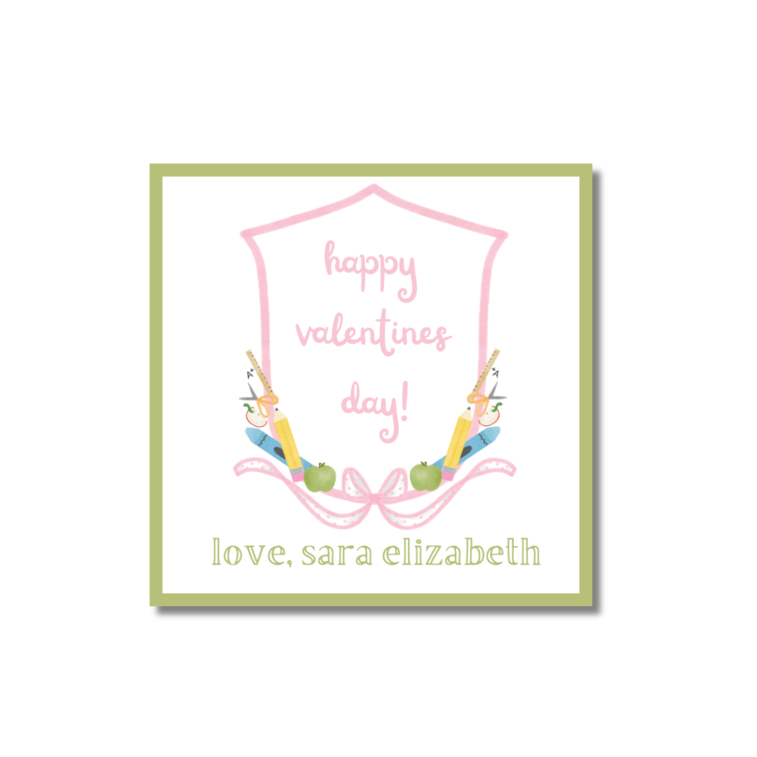 Teacher Valentines Day Square 3x3 Gift Tags (set of 25)